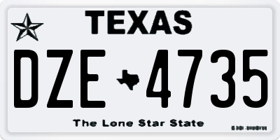 TX license plate DZE4735