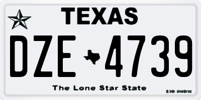 TX license plate DZE4739