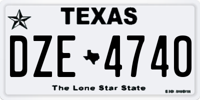 TX license plate DZE4740