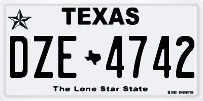 TX license plate DZE4742