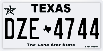 TX license plate DZE4744