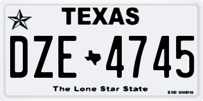 TX license plate DZE4745