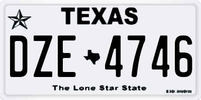 TX license plate DZE4746