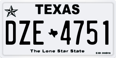TX license plate DZE4751