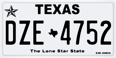 TX license plate DZE4752