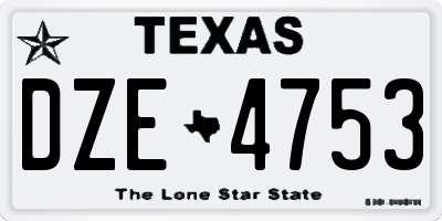 TX license plate DZE4753