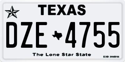 TX license plate DZE4755