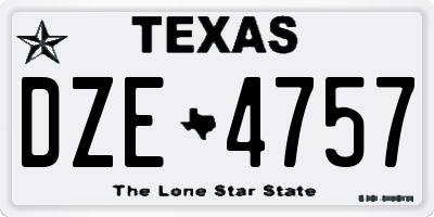 TX license plate DZE4757