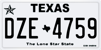 TX license plate DZE4759