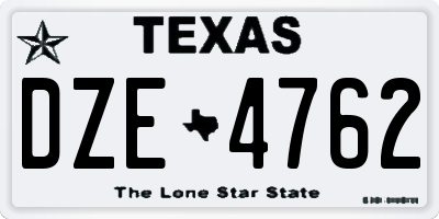 TX license plate DZE4762
