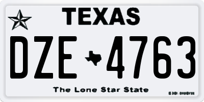 TX license plate DZE4763