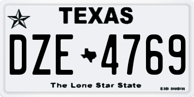 TX license plate DZE4769