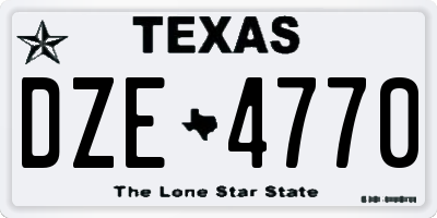 TX license plate DZE4770