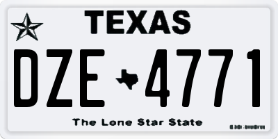 TX license plate DZE4771