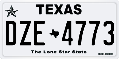 TX license plate DZE4773