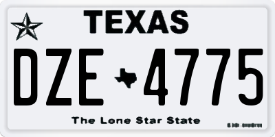 TX license plate DZE4775