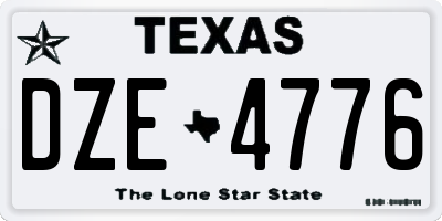 TX license plate DZE4776
