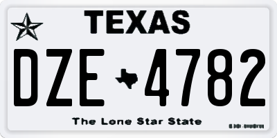 TX license plate DZE4782