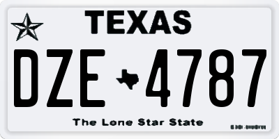 TX license plate DZE4787