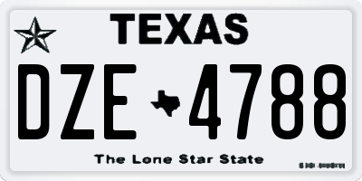 TX license plate DZE4788