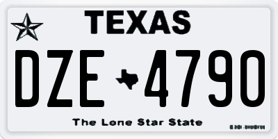 TX license plate DZE4790