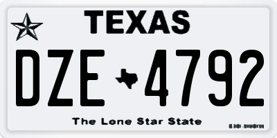 TX license plate DZE4792