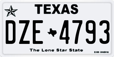 TX license plate DZE4793