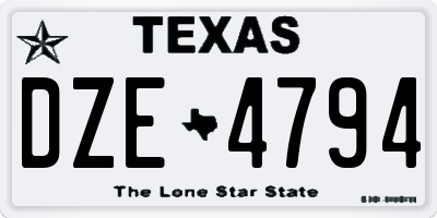 TX license plate DZE4794