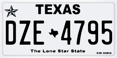 TX license plate DZE4795