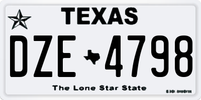 TX license plate DZE4798