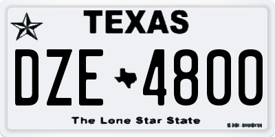 TX license plate DZE4800