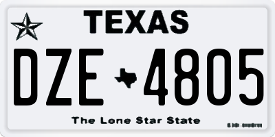 TX license plate DZE4805