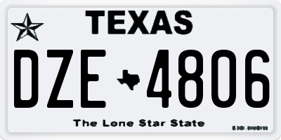 TX license plate DZE4806