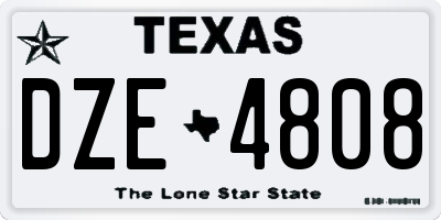 TX license plate DZE4808