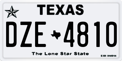 TX license plate DZE4810