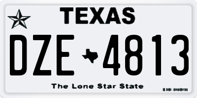 TX license plate DZE4813