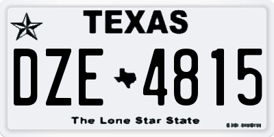 TX license plate DZE4815