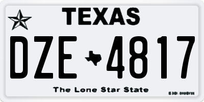 TX license plate DZE4817