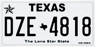 TX license plate DZE4818