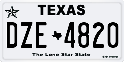 TX license plate DZE4820