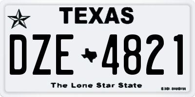 TX license plate DZE4821