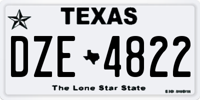 TX license plate DZE4822