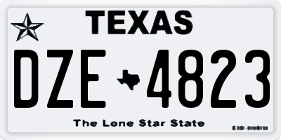 TX license plate DZE4823