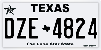 TX license plate DZE4824