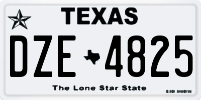 TX license plate DZE4825