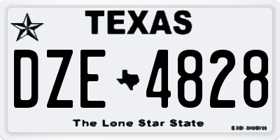 TX license plate DZE4828