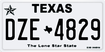 TX license plate DZE4829