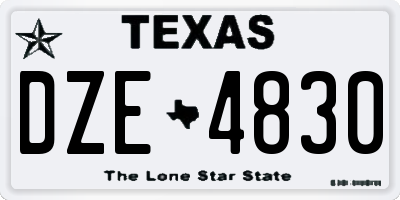 TX license plate DZE4830
