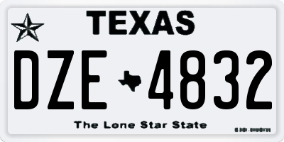 TX license plate DZE4832