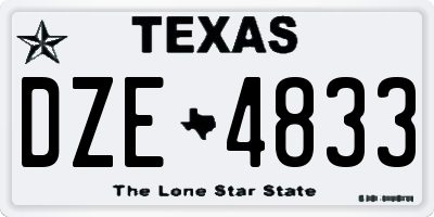 TX license plate DZE4833